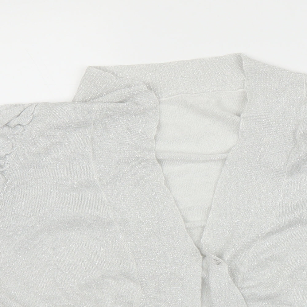 Womens UK Size 20 Glamorosa Silver Cardigan Jumper