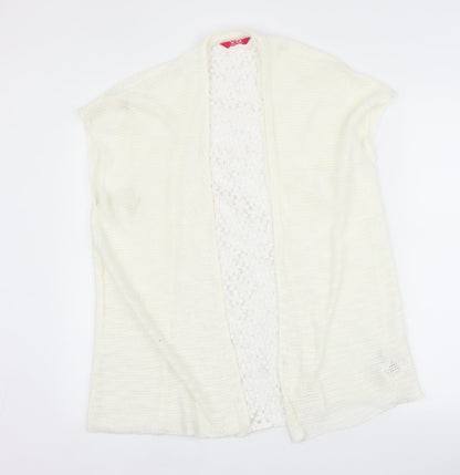 yd Girls White   Cardigan Jumper Size 10-11 Years
