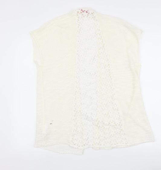 yd Girls White   Cardigan Jumper Size 10-11 Years