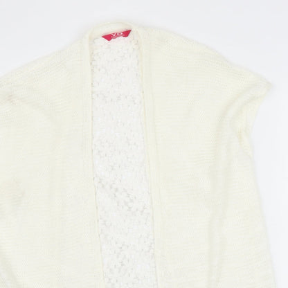 yd Girls White   Cardigan Jumper Size 10-11 Years