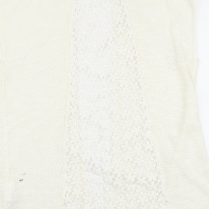yd Girls White   Cardigan Jumper Size 10-11 Years