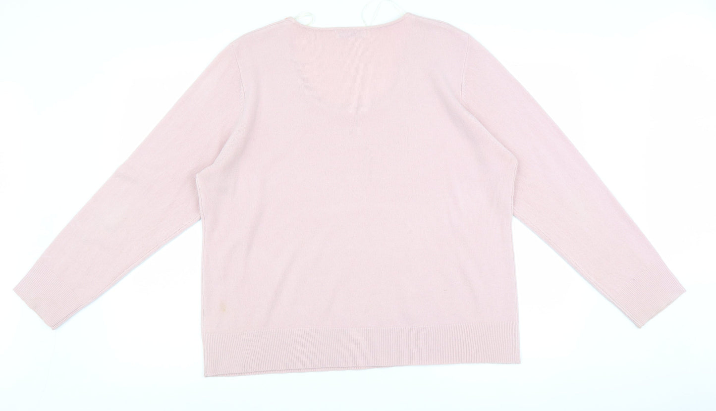 Womens UK Size XL Bonmarché Pink Pullover Jumper