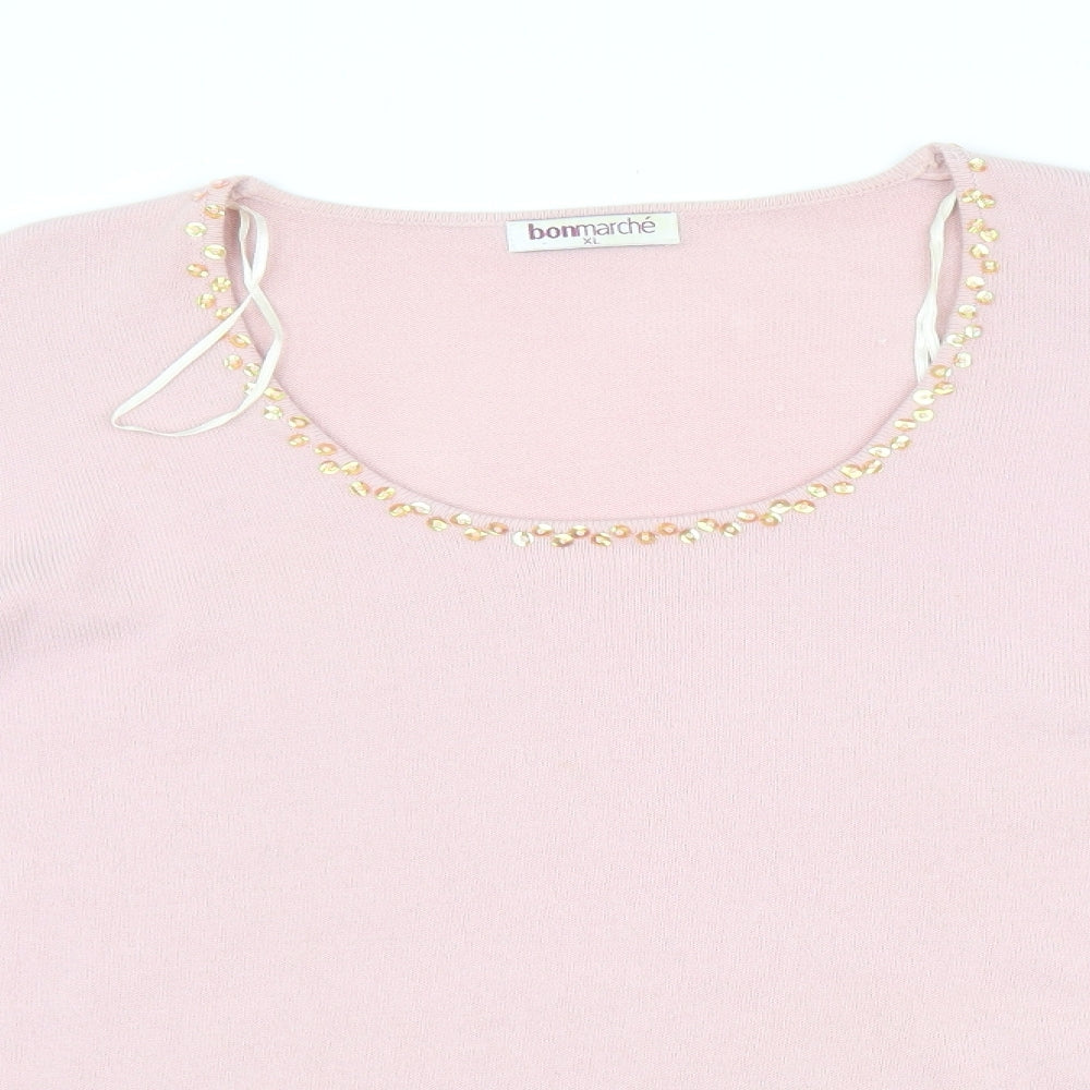 Womens UK Size XL Bonmarché Pink Pullover Jumper