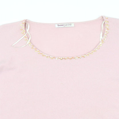 Womens UK Size XL Bonmarché Pink Pullover Jumper