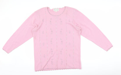 Womens UK Size One Size Fay Louise Pink Pullover Jumper
