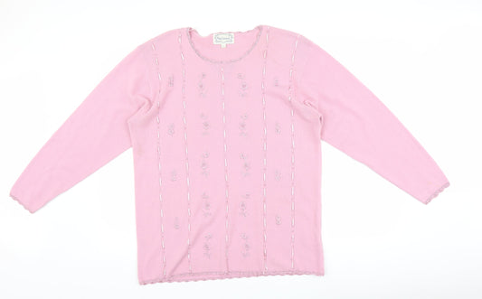 Womens UK Size One Size Fay Louise Pink Pullover Jumper