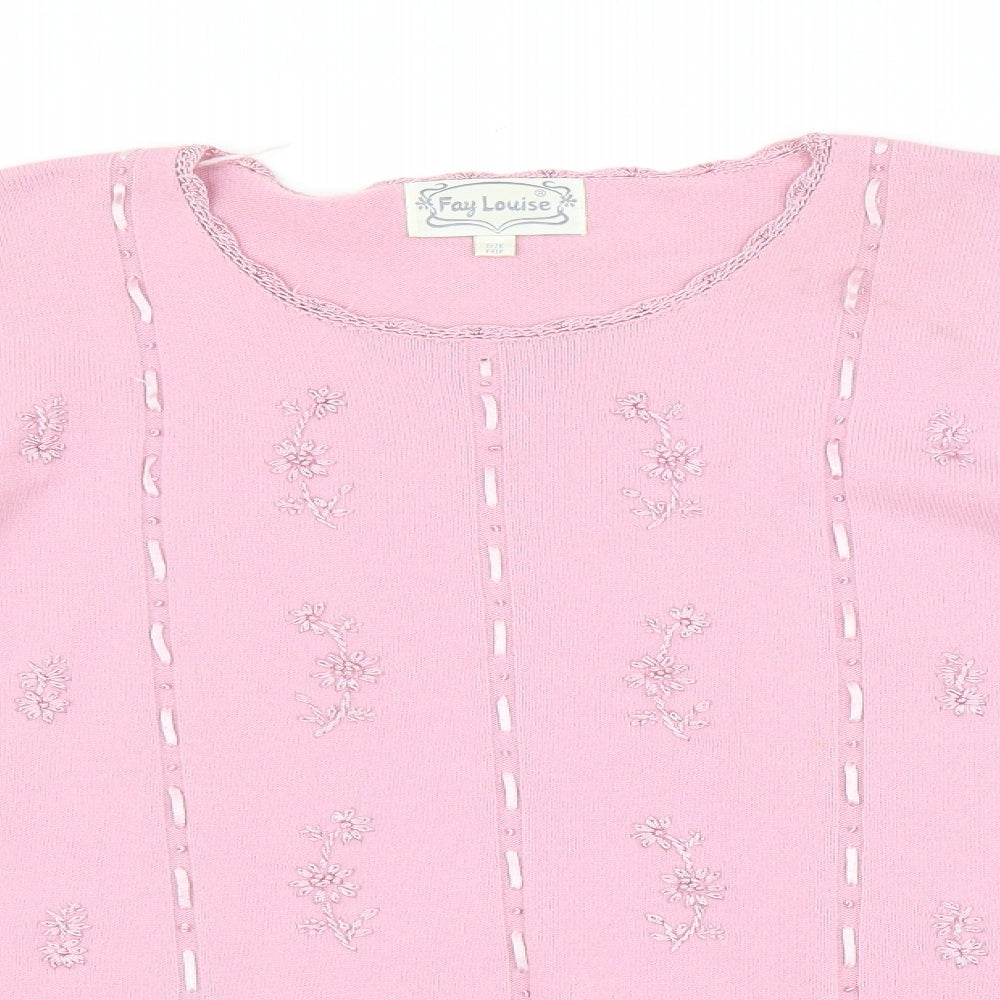 Womens UK Size One Size Fay Louise Pink Pullover Jumper