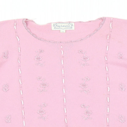 Womens UK Size One Size Fay Louise Pink Pullover Jumper