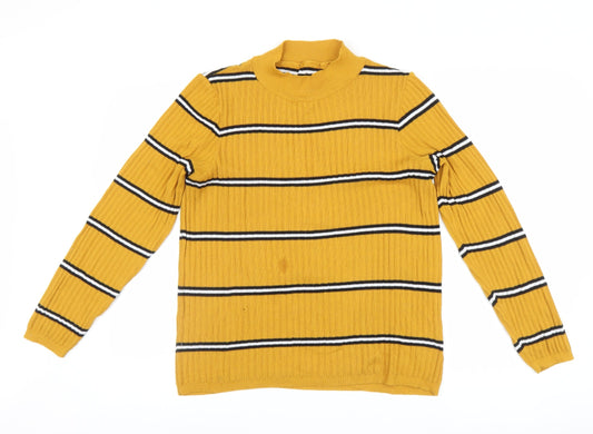 Primark Womens Yellow Striped  Pullover Jumper Size XL