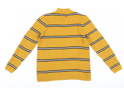 Primark Womens Yellow Striped  Pullover Jumper Size XL