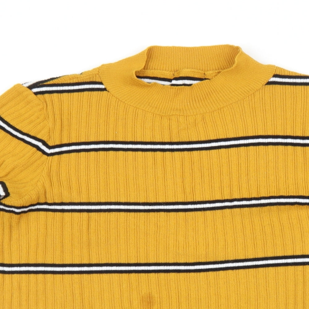 Primark Womens Yellow Striped  Pullover Jumper Size XL