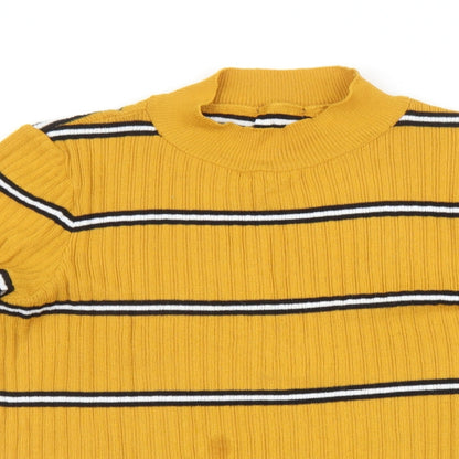 Primark Womens Yellow Striped  Pullover Jumper Size XL