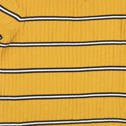 Primark Womens Yellow Striped  Pullover Jumper Size XL