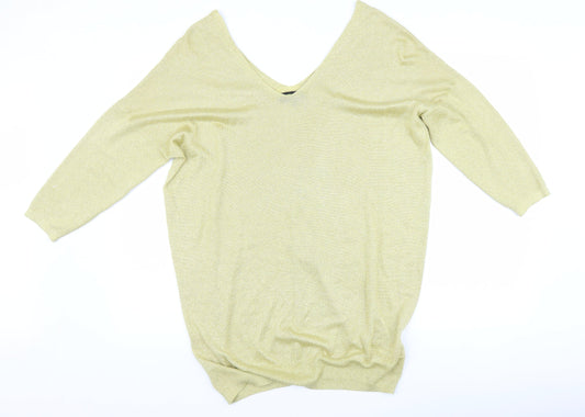 Womens UK Size 18 NEXT Gold Pullover Jumper