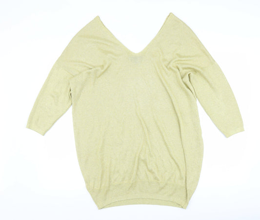 Womens UK Size 18 NEXT Gold Pullover Jumper