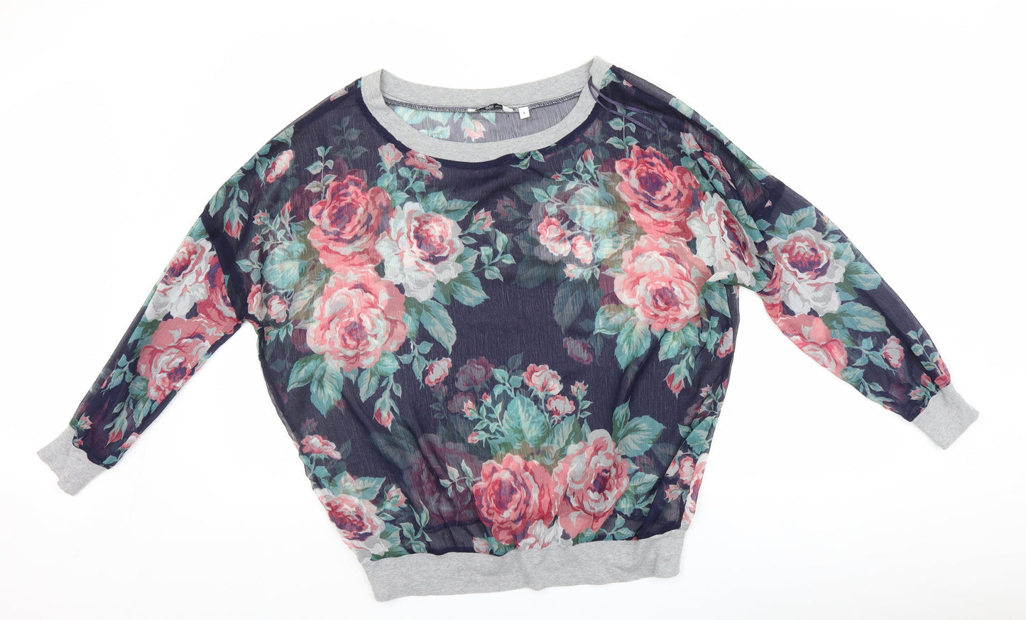 Womens UK Size 8 New Look Multicoloured Basic Blouse