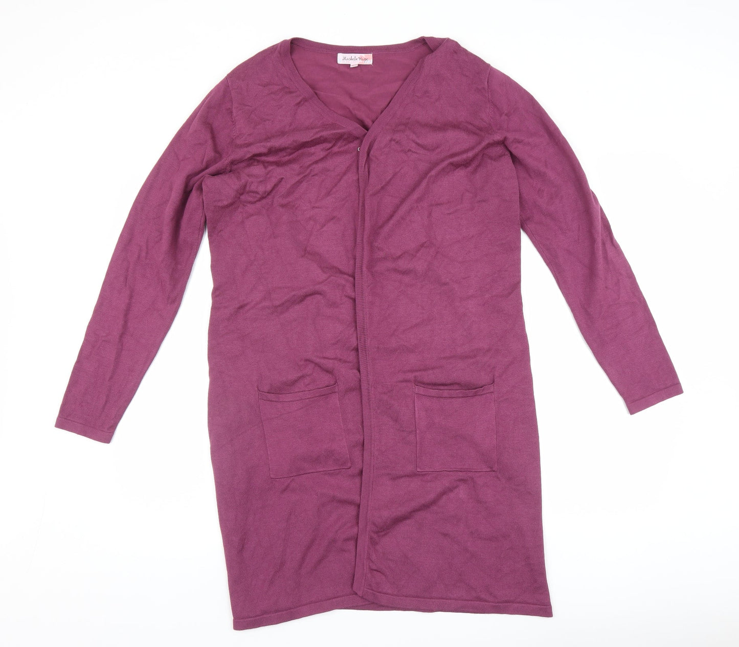 Womens UK Size 12 Michele Hope Purple Cardigan Jumper