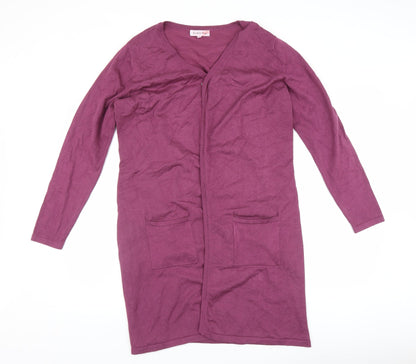 Womens UK Size 12 Michele Hope Purple Cardigan Jumper