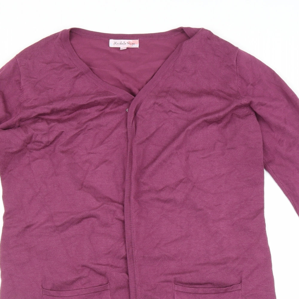 Womens UK Size 12 Michele Hope Purple Cardigan Jumper