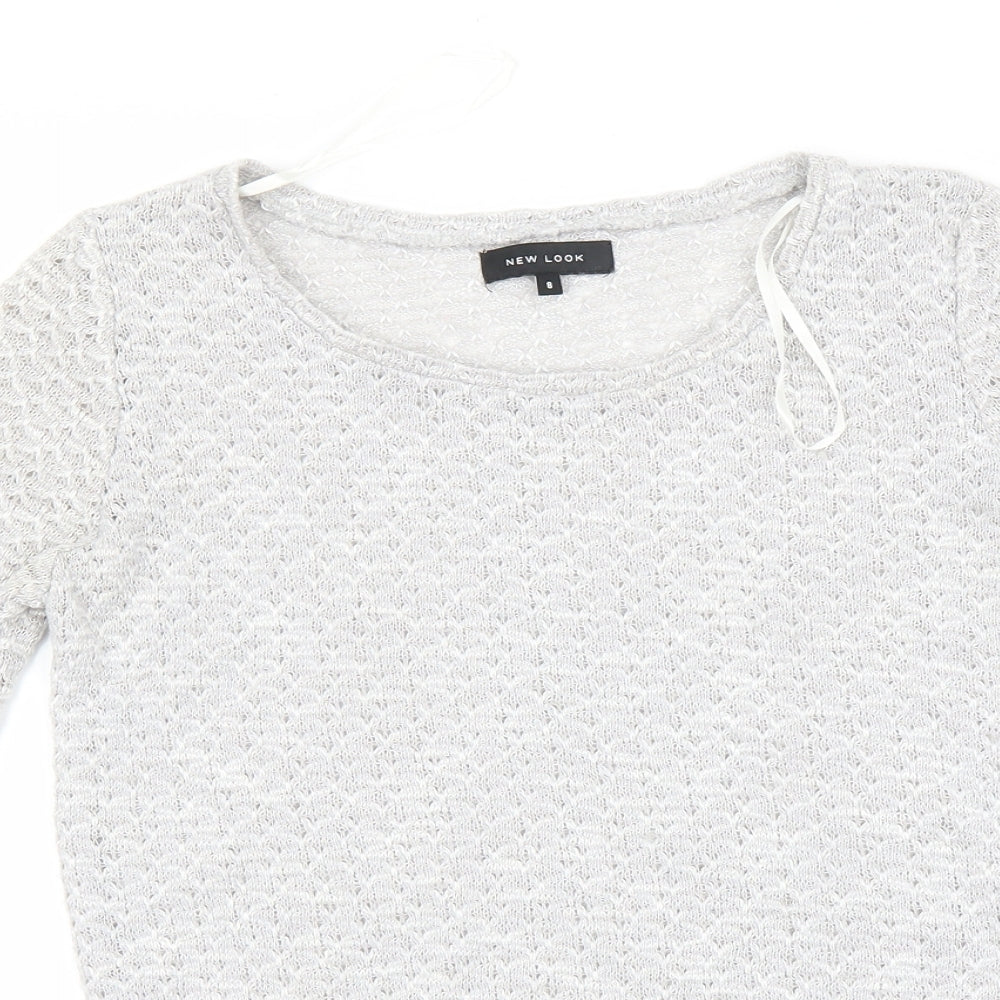 Womens UK Size 8 New Look Grey Pullover Jumper