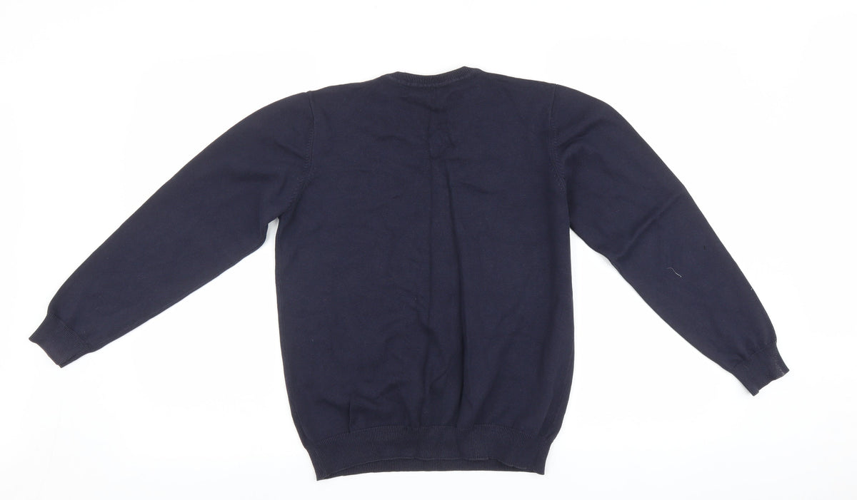 Back view of George boys’ blue pullover sweatshirt, size 12-13, years