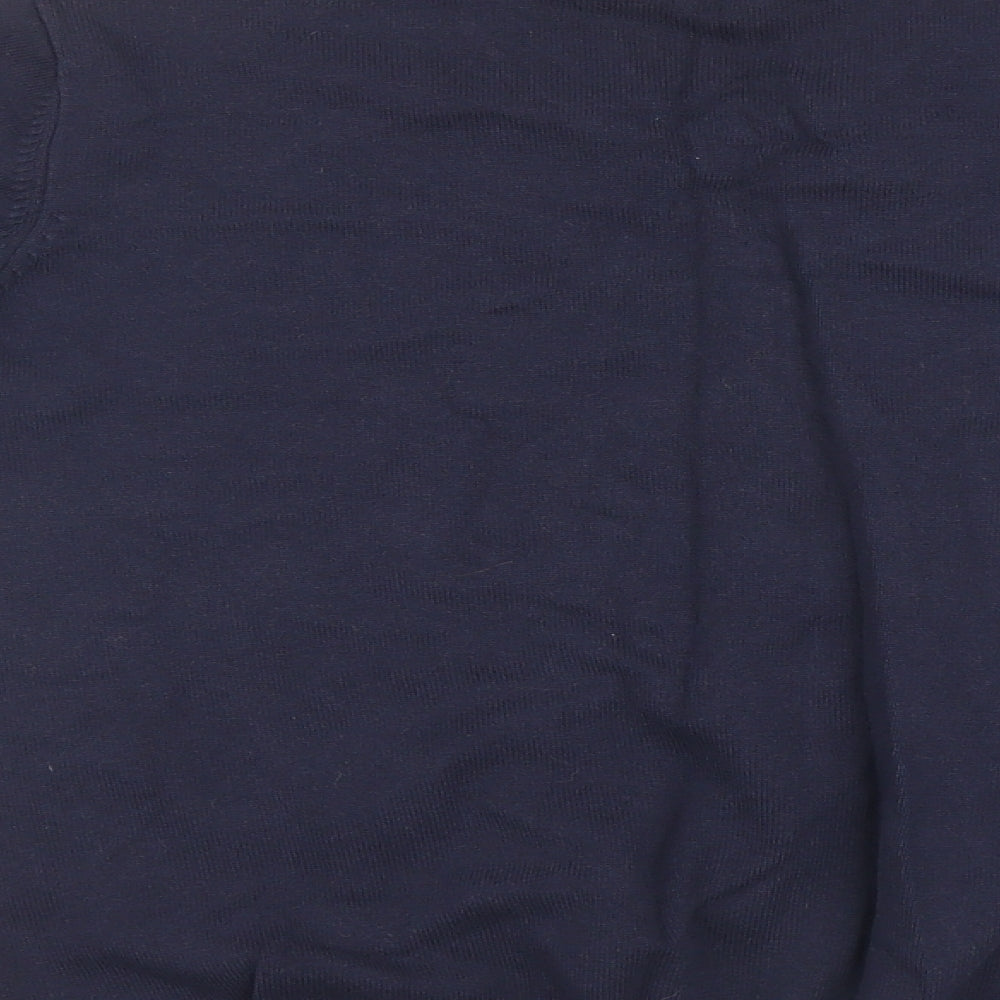 Brand and care label for George boys’ blue pullover sweatshirt, size 12-13, years