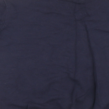 Brand and care label for George boys’ blue pullover sweatshirt, size 12-13, years