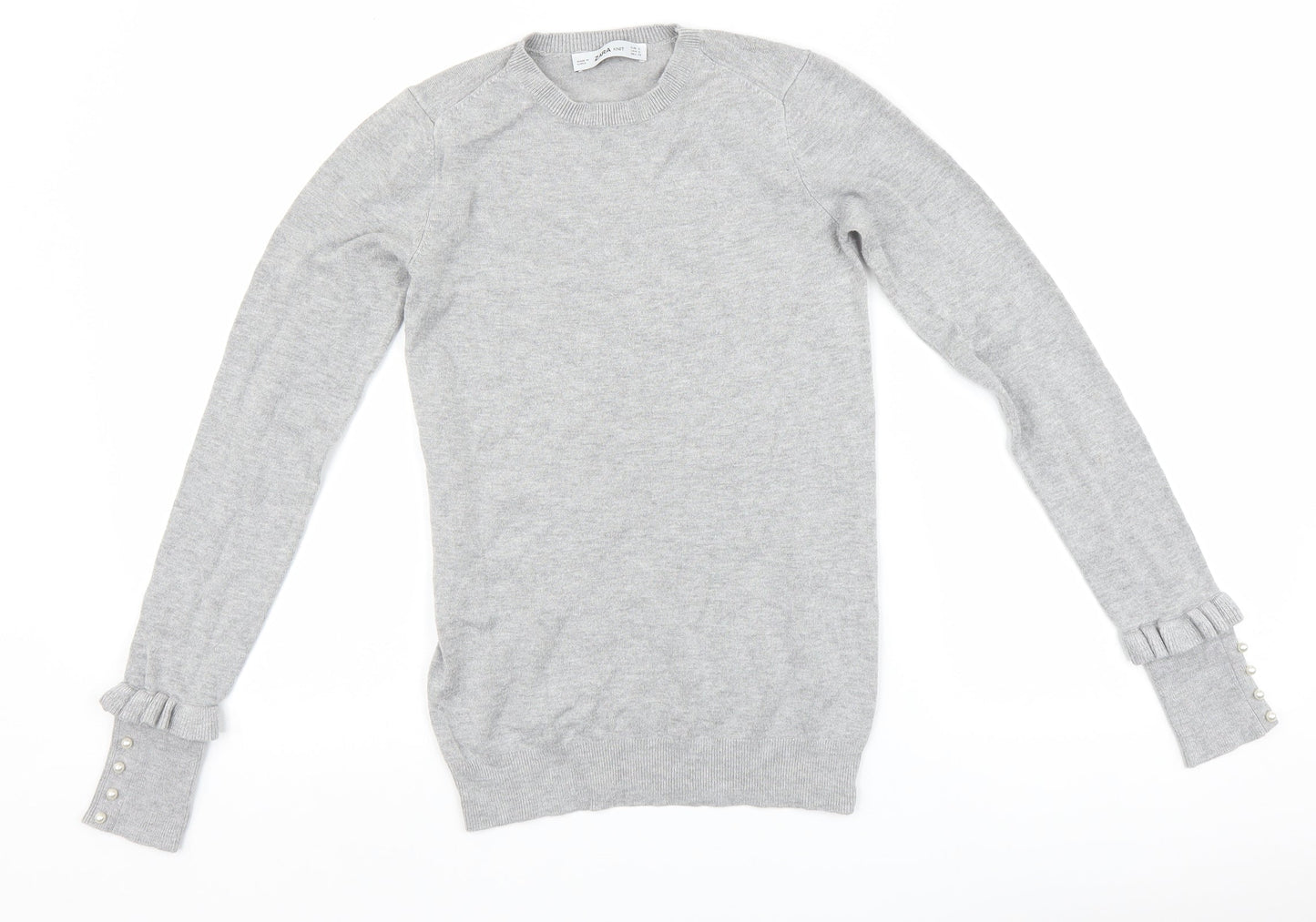 Womens UK Size S Zara Grey Pullover Jumper