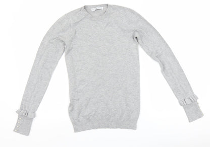 Womens UK Size S Zara Grey Pullover Jumper