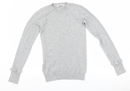 Womens UK Size S Zara Grey Pullover Jumper