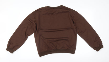 ROMWE Womens Brown   Pullover Sweatshirt Size M