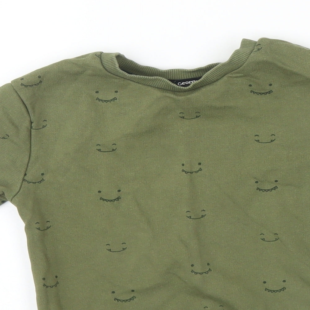 George Boys Green   Pullover Sweatshirt Size 3-4 Years