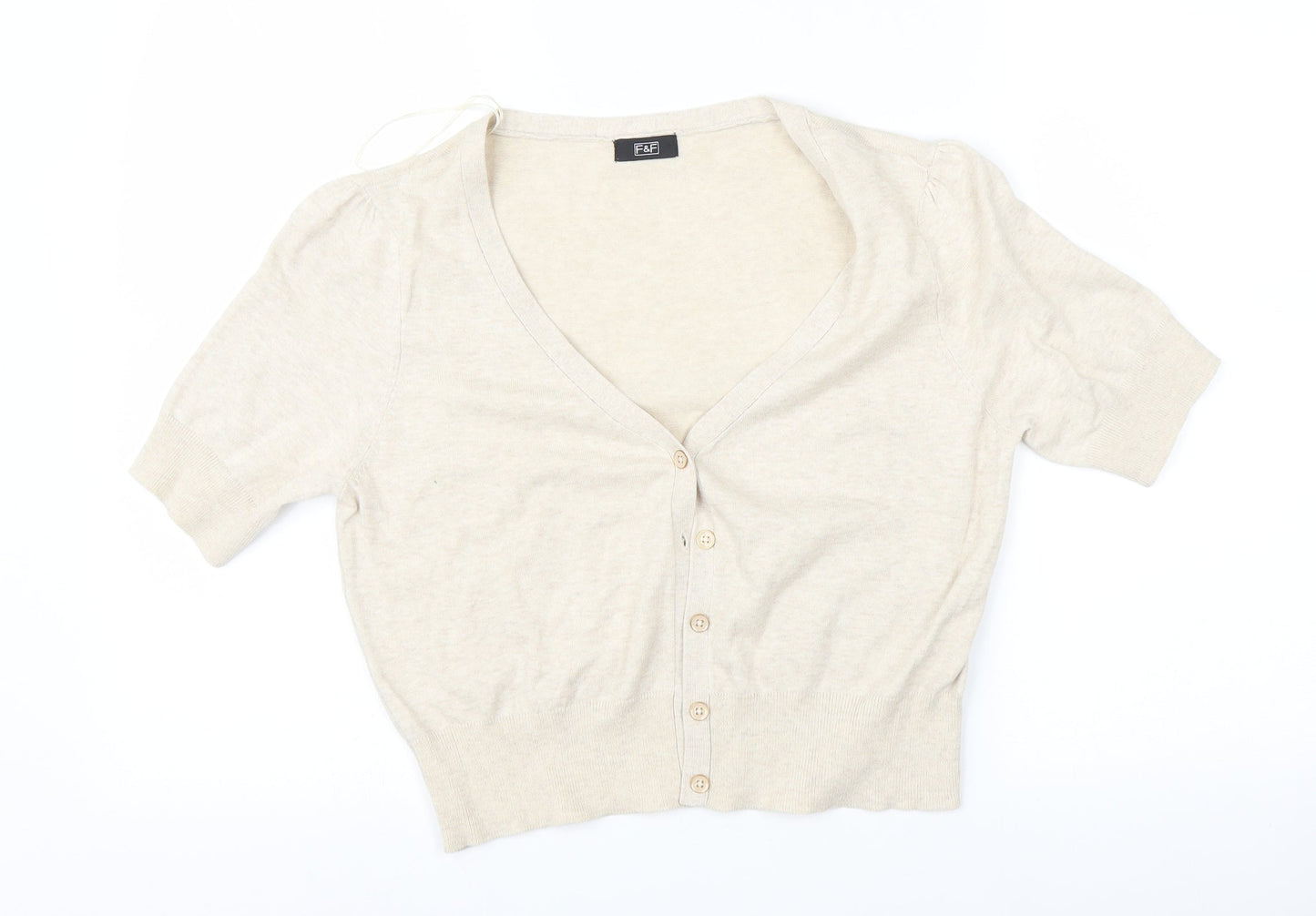 F&F Womens Beige   Cardigan Jumper Size 16