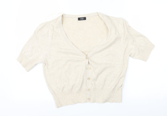 F&F Womens Beige   Cardigan Jumper Size 16