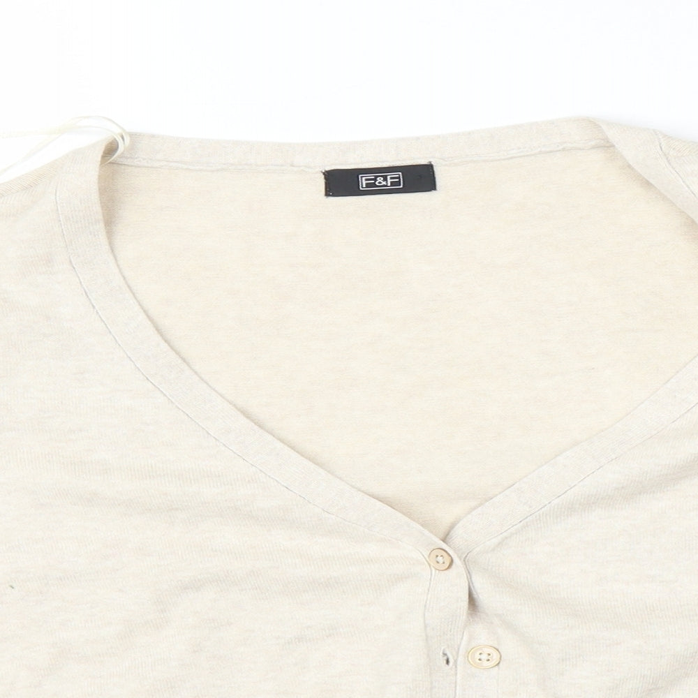 F&F Womens Beige   Cardigan Jumper Size 16