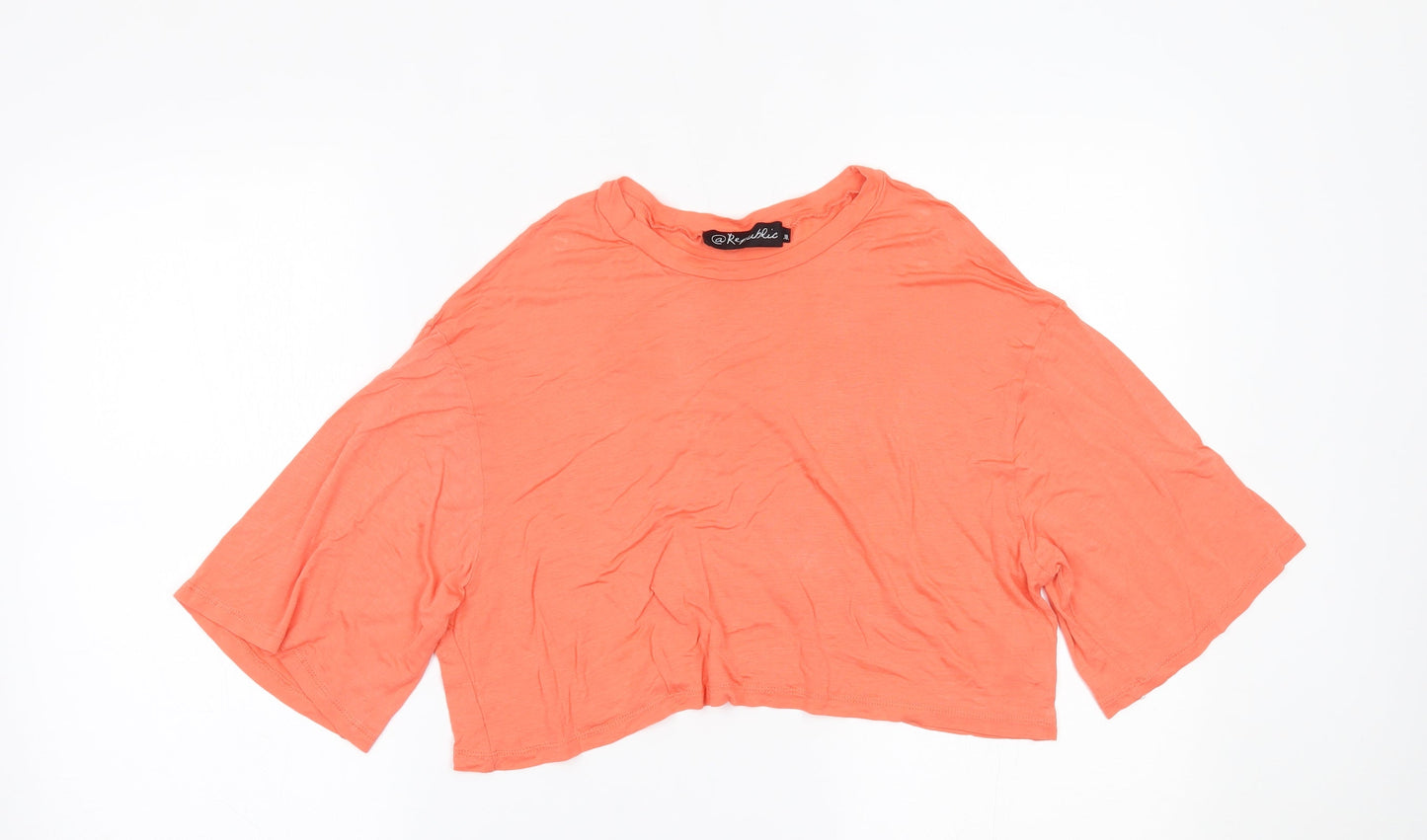 Womens UK Size 10 Republic Pink Cropped T-Shirt