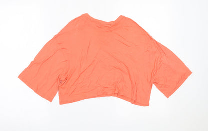 Womens UK Size 10 Republic Pink Cropped T-Shirt