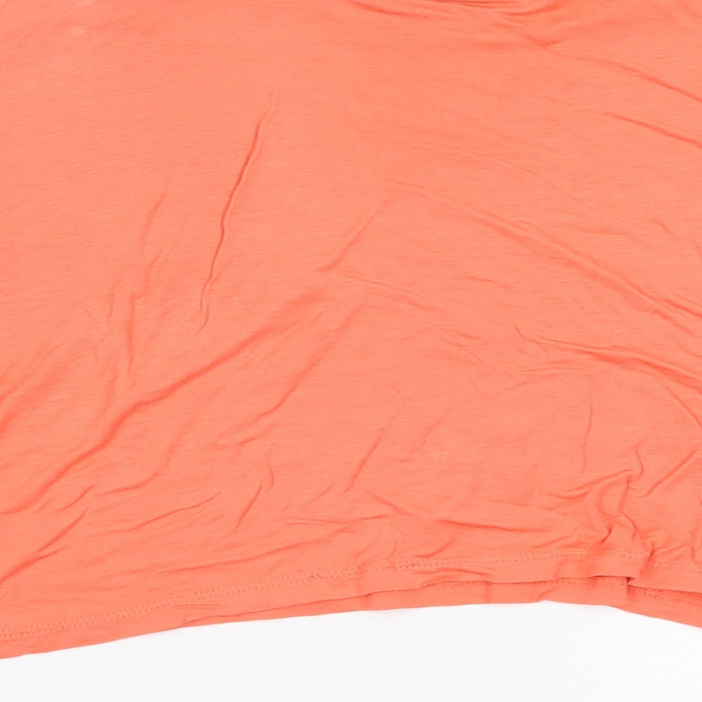 Womens UK Size 10 Republic Pink Cropped T-Shirt