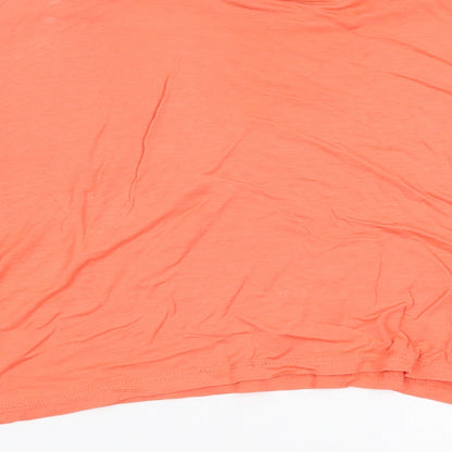 Womens UK Size 10 Republic Pink Cropped T-Shirt