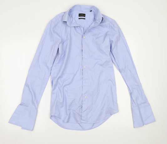 Mens UK Size 14.5 NEXT Blue  Button-Up Long Sleeve Casual Shirt