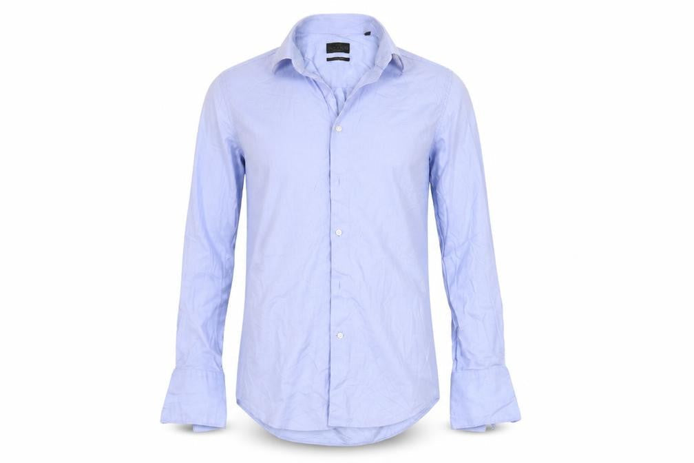 Mens UK Size 14.5 NEXT Blue  Button-Up Long Sleeve Casual Shirt