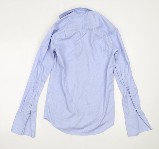 Mens UK Size 14.5 NEXT Blue  Button-Up Long Sleeve Casual Shirt