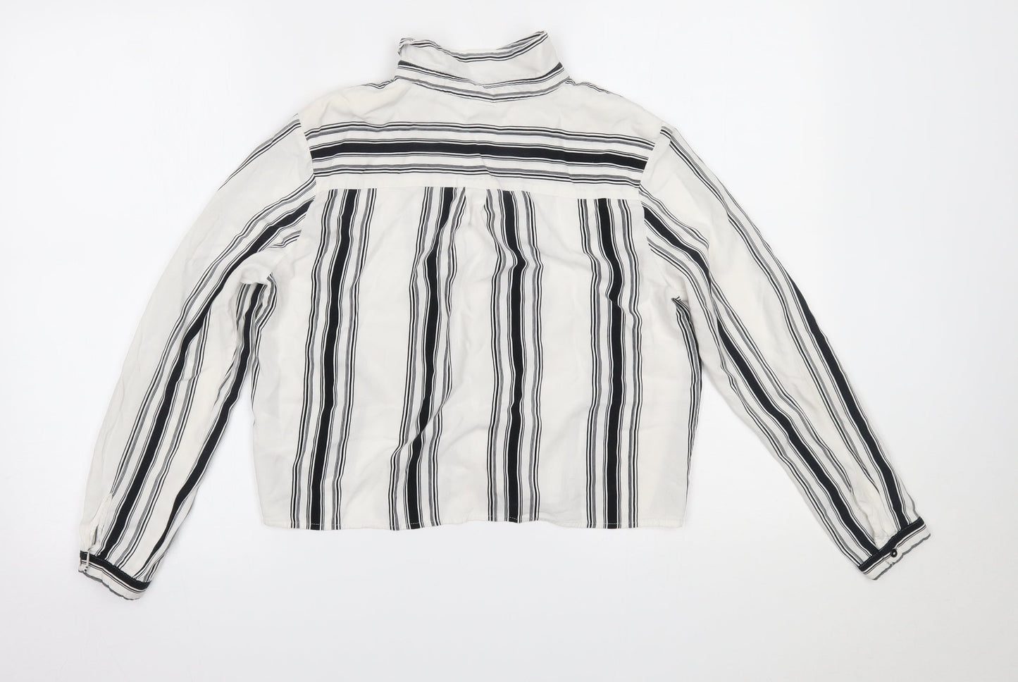 Womens UK Size 10 H&M White Basic Button-Up