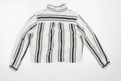 Womens UK Size 10 H&M White Basic Button-Up