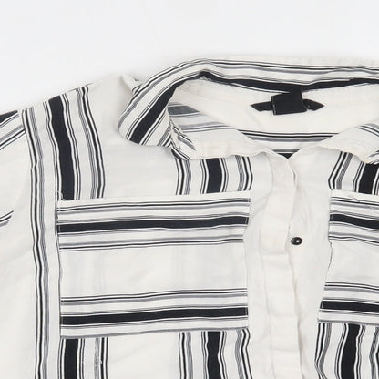 Womens UK Size 10 H&M White Basic Button-Up