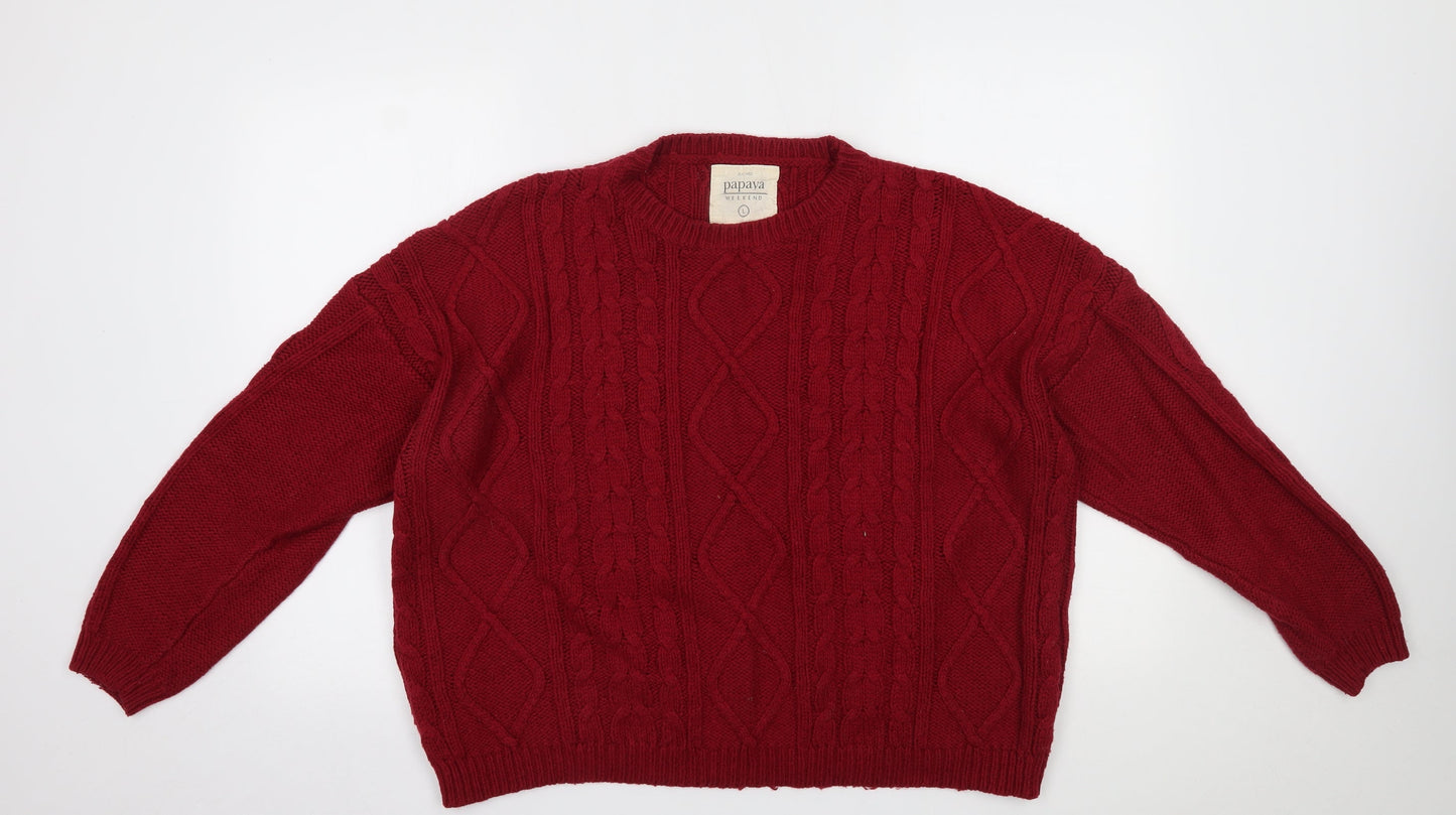 Matalan Womens Red  Knit Pullover Sweatshirt Size L