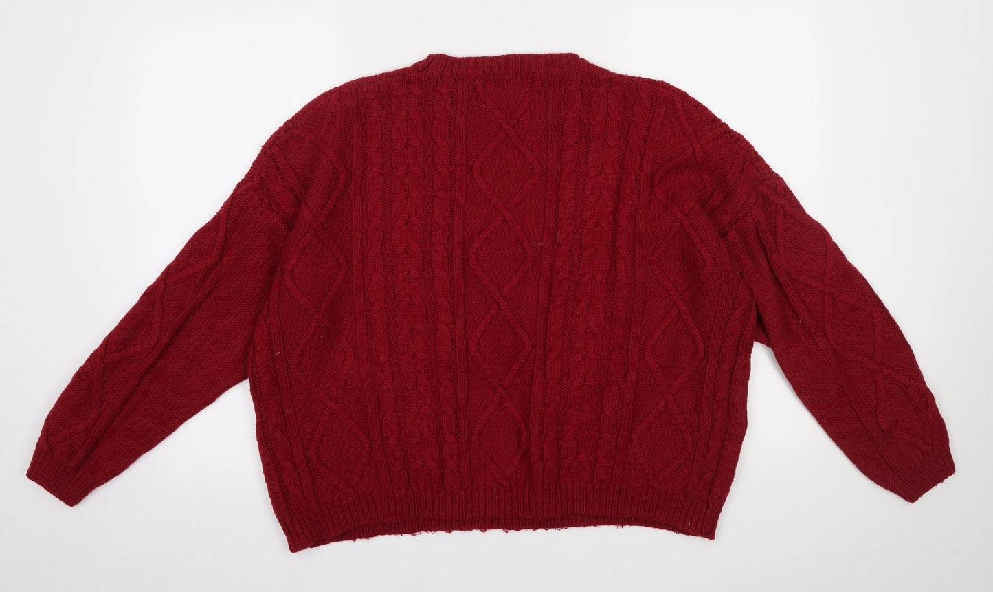 Matalan Womens Red  Knit Pullover Sweatshirt Size L