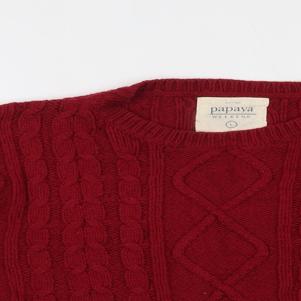 Matalan Womens Red  Knit Pullover Sweatshirt Size L