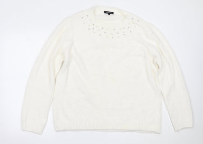 Womens UK Size XL Peacocks White Pullover Jumper