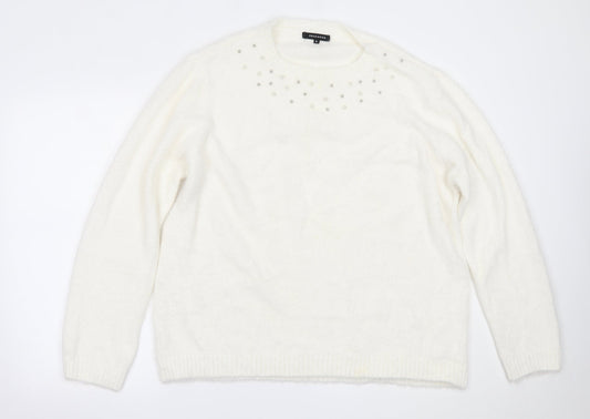 Womens UK Size XL Peacocks White Pullover Jumper